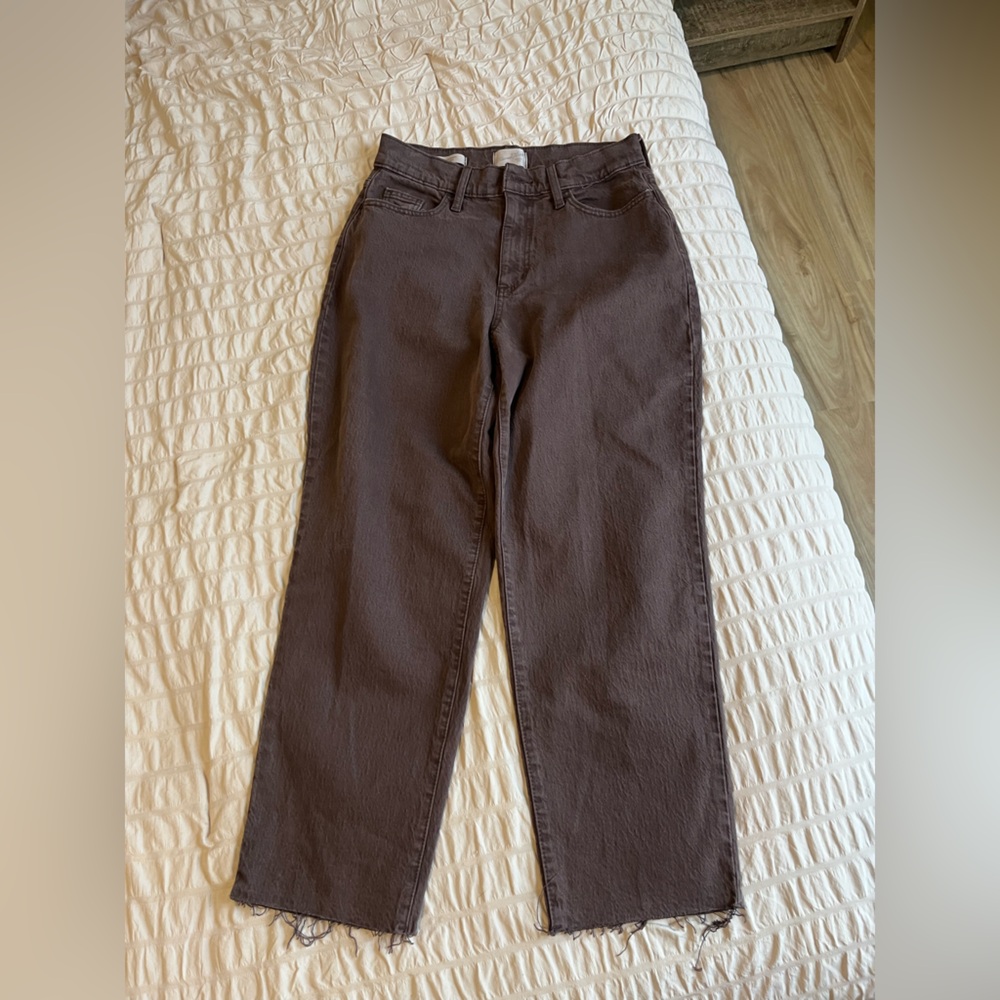 Brown Straight-Leg Jeans